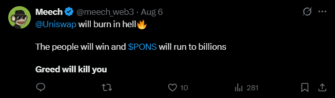 X post screenshot mentioning 