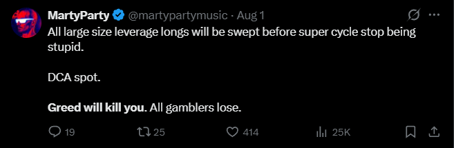 X post screenshot mentioning 