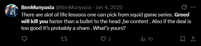 X post screenshot mentioning 