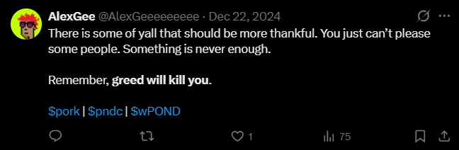 X post screenshot mentioning 