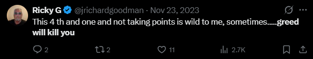 X post screenshot mentioning 