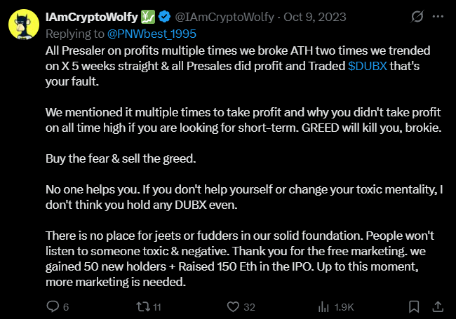 X post screenshot mentioning 