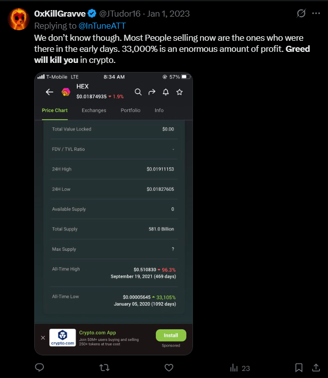 X post screenshot mentioning 
