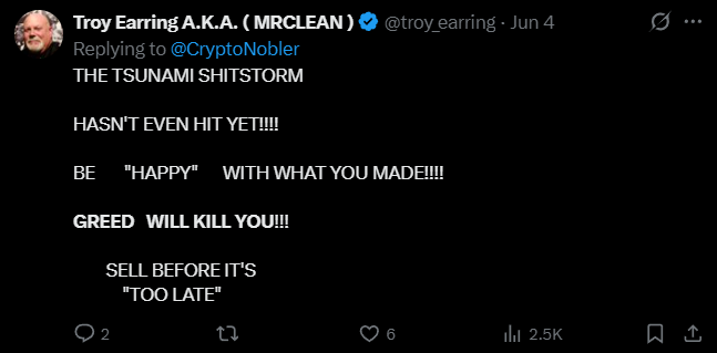 X post screenshot mentioning 