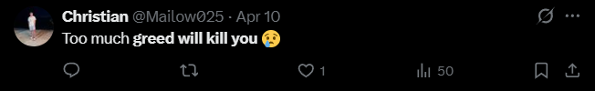 X post screenshot mentioning 