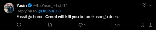 X post screenshot mentioning 