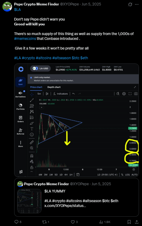 X post screenshot mentioning 