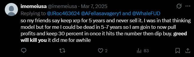 X post screenshot mentioning 
